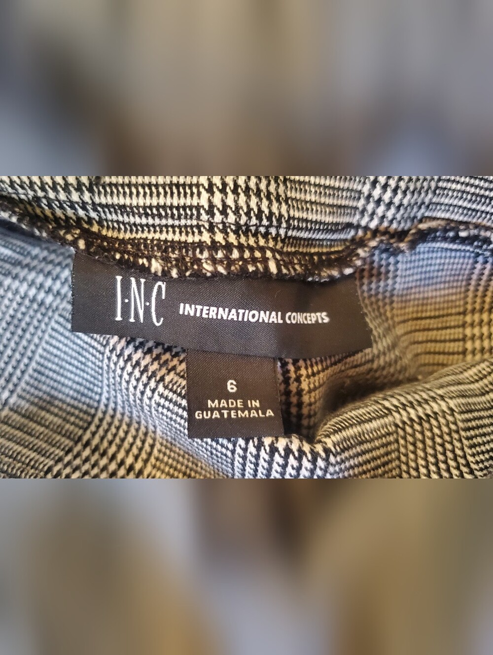 INC International Concepts Gray Plaid Women's Shorts - Picture 3 of 12